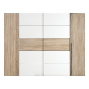 Dulap cu 4 usi Verzo stejar alb melamina 270.5x61x210.5 cm - Img 3