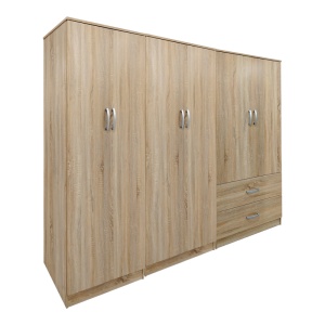 Dulap cu 6 usi, Athos I, V26, Stejar, 240x42x180 cm - Img 2