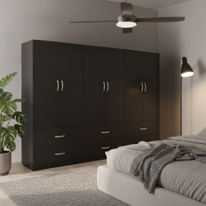 Dulap cu 6 usi, Athos, V23, Wenge, 240x42x180 cm