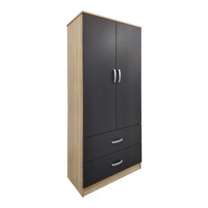 Dulap cu 6 usi, Athos, V4, Antracit-Stejar, 240x42x180 cm - Img 2