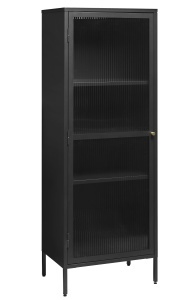 Dulap cu vitrina BRONCO, Negru, 40x160x58 cm