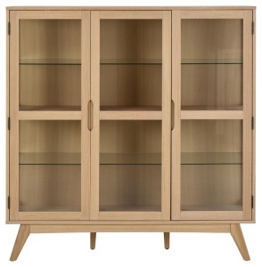 Dulap cu vitrina Marte, Alb, 148x140x40 cm - Img 5