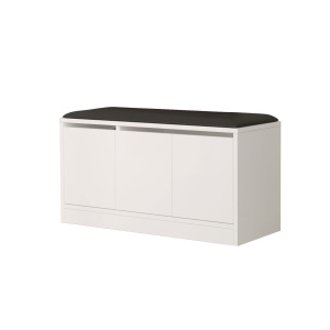 Dulap de pantofi cu bancheta Mr2 Alb 89.6x45.8x35.5 cm - Img 7