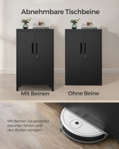 Dulap depozitare din metal Songmics, Berend, Negru, 60.1x40.2x99 cm - Img 5