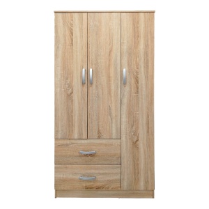Dulap haine cu 3 usi si sertare Lego Natural 90x42x180 cm - Img 4