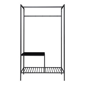 Dulap haine Vita, Negru, 38x101x170 cm