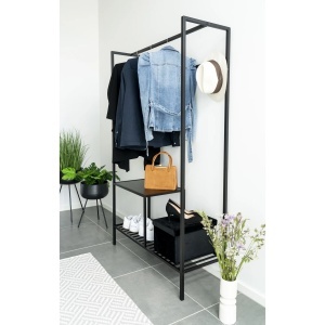Dulap haine Vita, Negru, 38x101x170 cm - Img 3