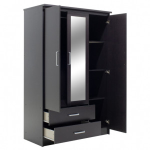 Dulap Olympus Cu 3 Uși Și Sertare + Oglindă Culoare Wenge 120x57x183 cm - Img 5