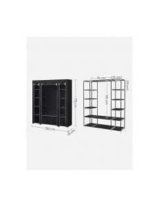 Dulap pliabil, Songmics, 150 x 45 x 175, LSF03H, Negru - Img 5