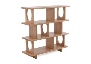 Dulap rafturi FLOW, Stejar deschis, 38x113x110 cm - Img 3