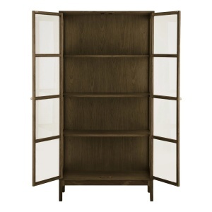 Dulap vitrina Zamora, Maro inchis, 90x40x180 cm
