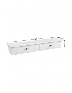 Etajera cu rafturi, Songmics, Alb, LWS65WT, 65 x 15 x 10 cm - Img 4