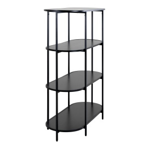 Etajera ovala metalica Oval, Negru, 36x85x111 cm
