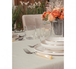 Fata de Masa Jacquard Plain Crem, 155x160 cm - Img 2
