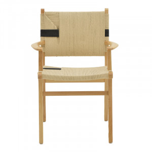 Fotoliu Olivier lemn de fag culoare lemn natural cu funie culoare lemn naturala si negru 62x60x85cm - Img 4