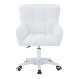 Fotoliu rotativ Givole, Pako World, Textil, Alb, 55x50x76-86 cm - Img 3