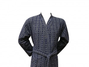 Halat de Baie Tricotat, Unisex, Puzzle Navy - Img 2