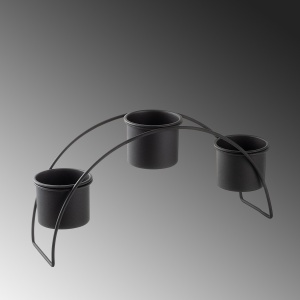 Jardiniera suport metalic decorativ GED-012 Negru 40x20x10 cm - Img 5