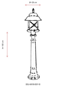 Lampadar de exterior 68199 Alb 100x26 cm - Img 3