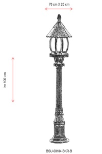 Lampadar de exterior Baraka Maro 100x20 cm - Img 3