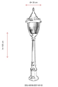 Lampadar de exterior M1B Negru 105x30 cm - Img 3