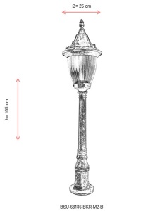 Lampadar de exterior M2B Maro 105x26 cm - Img 3