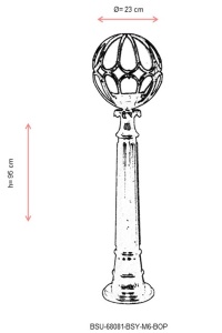 Lampadar de exterior M6BOP Alb 95x23 cm - Img 3