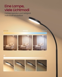 Lampadar LED Lusia, Negru, 22x22x170 cm - Img 4