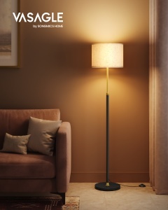 Lampadar LED, Lusia, Vasagle, Negru, 30x30x171 cm