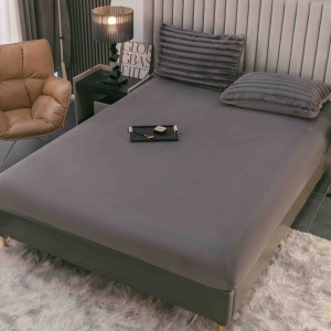 Lenjerie cocolino cu Elastic 180x200 Liny V1 Antracit (Cocolino) - Img 5