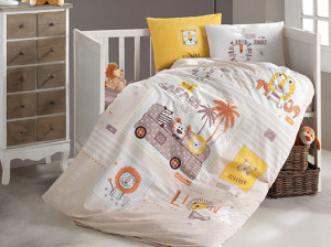 Lenjerie Patut Bebe Lion Galben (Bumbac 100%)