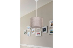 Lustra cu o singura lumina PWL-1115, E27 alb-bej natural, 22x60cm - Img 2