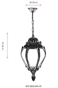 Lustra de exterior OP Maro 50x20 cm - Img 3