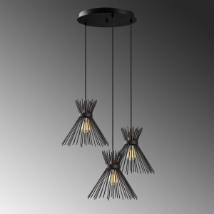 Lustra Kirpi Negru 63x63x128 cm - Img 4