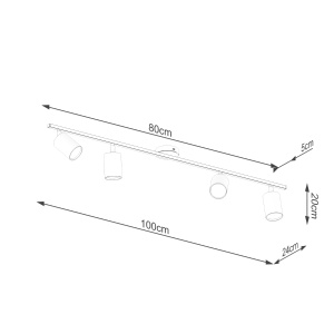 Lustra Lemmi Alb 100x24x20 cm - Img 4