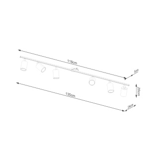 Lustra Lemmi Alb 135x24x20 cm - Img 4