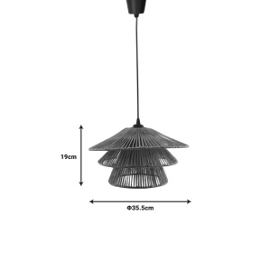 Lustra Oakim E27 sfoara din hartie maro 35.5x35.5x19+ cm - Img 3