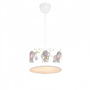 Lustra pentru copii PWL-1094 E27 alb - gri D24x70cm