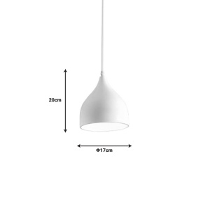 Lustra Perce metal alb 17x17x100 cm - Img 2