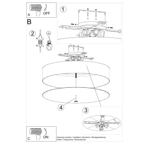 Lustra Skala Alb 80x80x20 cm - Img 5