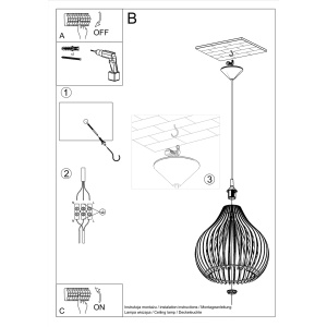 Lustra suspendata Aprilla din lemn, Natural 40x40x110 cm - Img 5