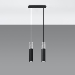 Lustra suspendata Borgio Negru 30x6x90 cm - Img 2