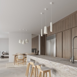 Lustra suspendata Bukano din ceramica Alb 25x25x126 cm - Img 6