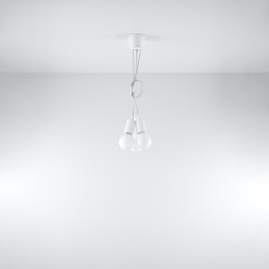 Lustra suspendata Diego Alb 15x15x90 cm - Img 5