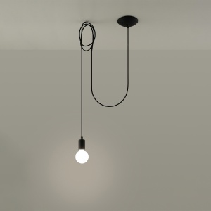 Lustra suspendata Edison Negru 300x150x150 cm - Img 3