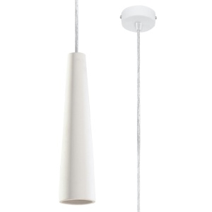 Lustra suspendata Electra din ceramica Alb 8x8x132 cm