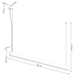Lustra suspendata LED Lykke Stejar 4000K 150x3.5x150 cm - Img 11