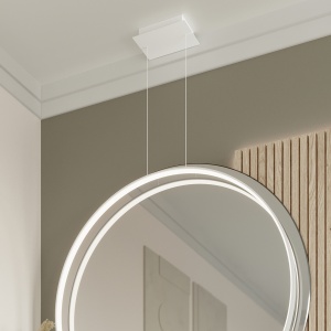 Lustra suspendata LED Rio Alb 4000K 55x16x150 cm - Img 15