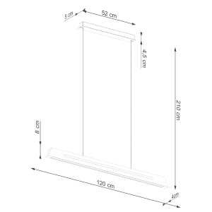 Lustra suspendata LED Skog Stejar 3000K 150x5.5x210 cm - Img 9
