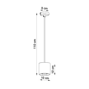 Lustra suspendata Orbis Alb 10x10x110 cm - Img 5
